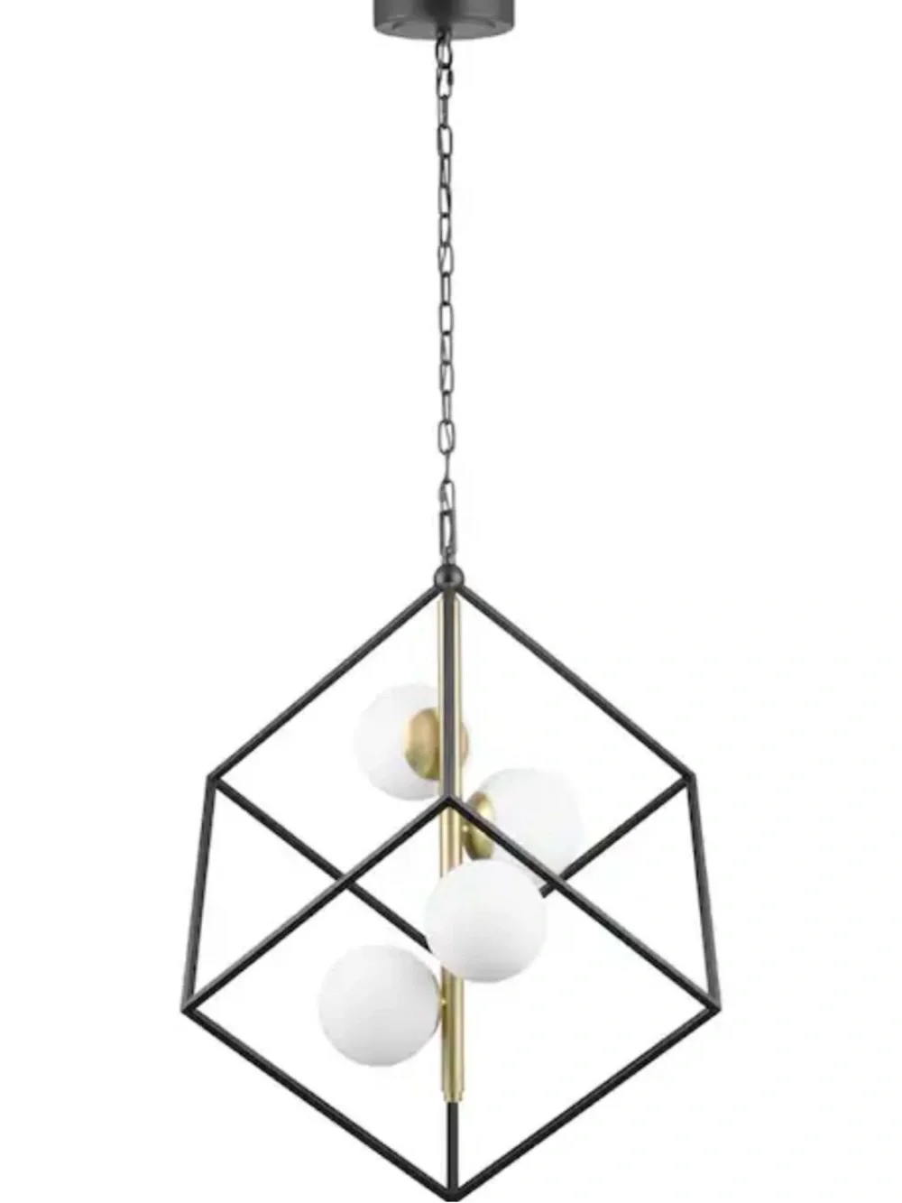 (NEW) Modern Black and Gold Geometric Pendant Light - Brand